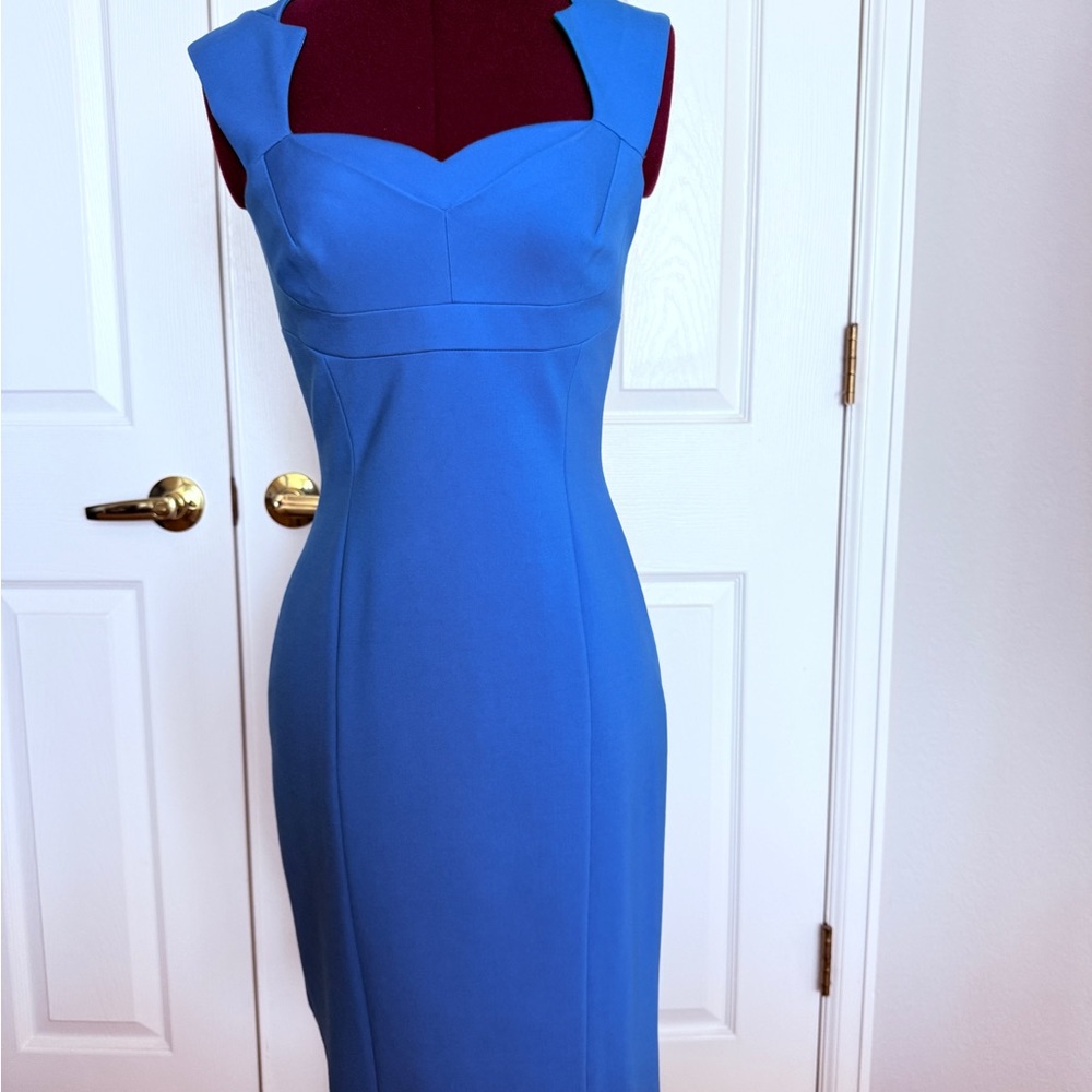 ANTONIO MELANI Cobalt Blue Midi Sheath Dress